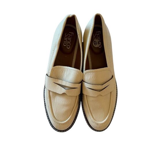 Franco Sarto Womens Beige Leather Round Toe Slip On Loafers Shoes Size 8.5 - Picture 7 of 14
